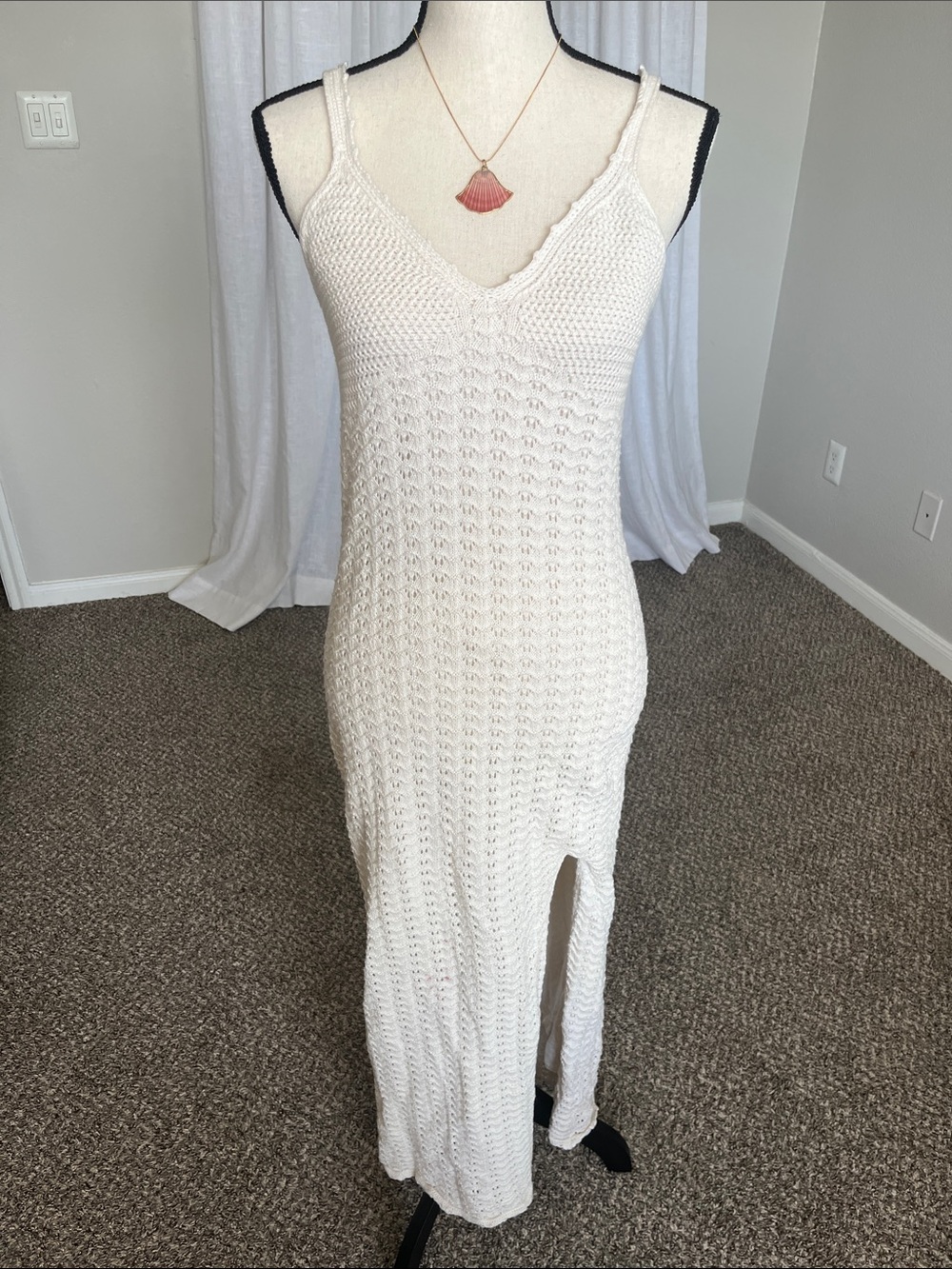 Z Supply Cotton Knit Maxi Dress Cream Size Small